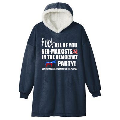 Neo Marxist Democrats Hooded Wearable Blanket