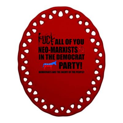 Neo Marxist Democrats Ceramic Oval Ornament