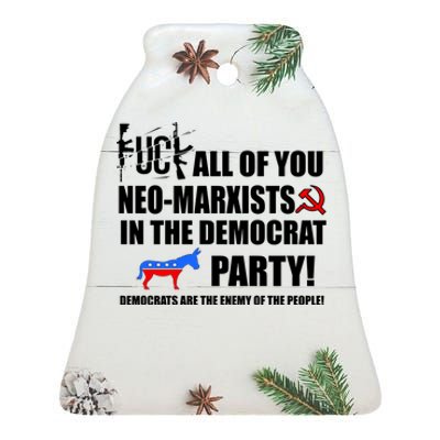 Neo Marxist Democrats Ceramic Bell Ornament