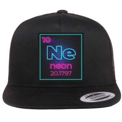 Ne Element Of The Chemistry Periodic Table For Scientists Flat Bill Trucker Hat