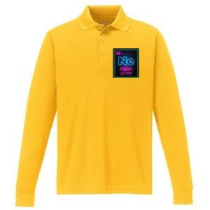 Neon Element Of The Chemistry Periodic Table Performance Long Sleeve Polo