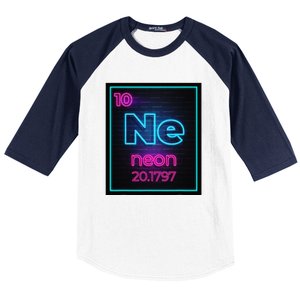 Neon Element Of The Chemistry Periodic Table Baseball Sleeve Shirt