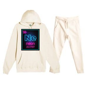 Neon Element Of The Chemistry Periodic Table Premium Hooded Sweatsuit Set