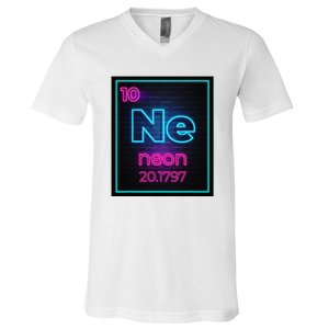 Neon Element Of The Chemistry Periodic Table V-Neck T-Shirt