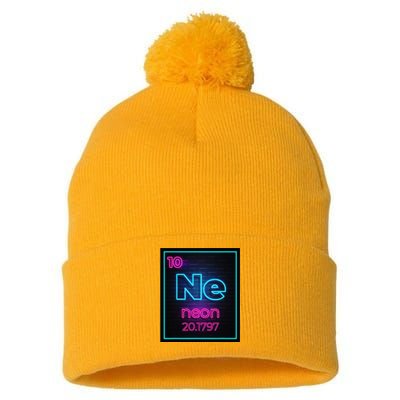 Neon Element Of The Chemistry Periodic Table For Scientists Pom Pom 12in Knit Beanie