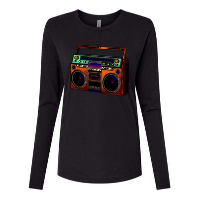 Neon Boombox Womens Cotton Relaxed Long Sleeve T-Shirt