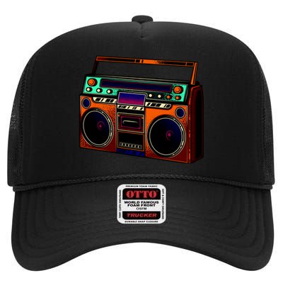 Neon Boombox High Crown Mesh Back Trucker Hat