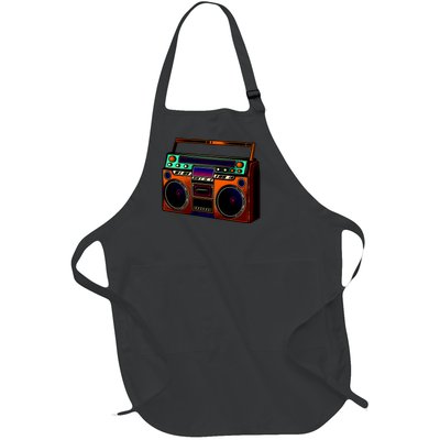 Neon Boombox Full-Length Apron With Pockets