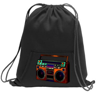 Neon Boombox Sweatshirt Cinch Pack Bag