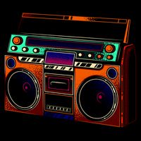 Neon Boombox 7-Panel Snapback Hat
