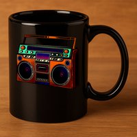 Neon Boombox 11oz C Handle Ceramic Mug