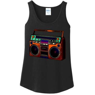 Neon Boombox Ladies Essential Tank