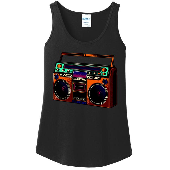 Neon Boombox Ladies Essential Tank