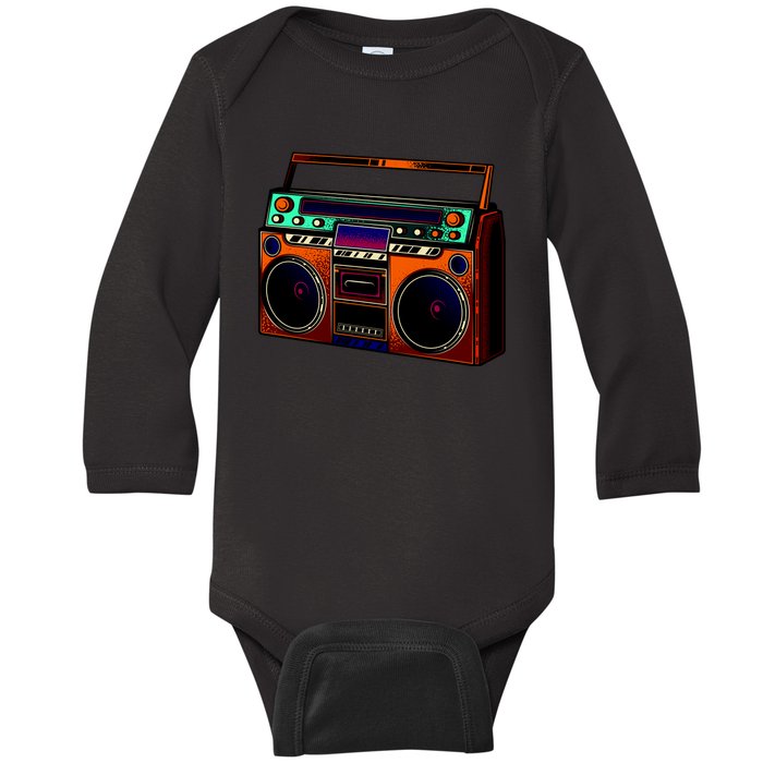 Neon Boombox Baby Long Sleeve Bodysuit