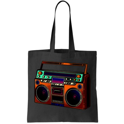 Neon Boombox Tote Bag