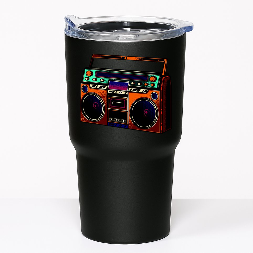 Neon Boombox Tumbler