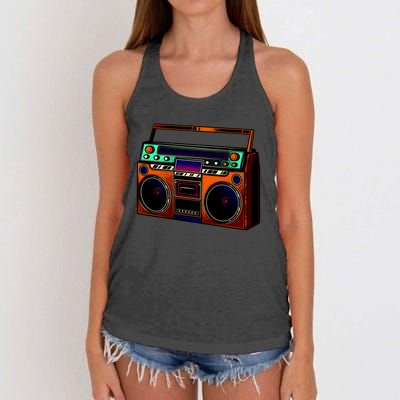 Neon Boombox Women's Knotted Racerback Tank