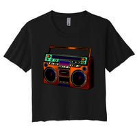 Neon Boombox Women's Crop Top Tee