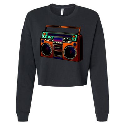 Neon Boombox Cropped Pullover Crew