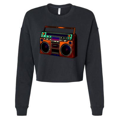 Neon Boombox Cropped Pullover Crew