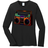 Neon Boombox Ladies Long Sleeve Shirt