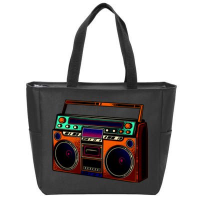 Neon Boombox Zip Tote Bag