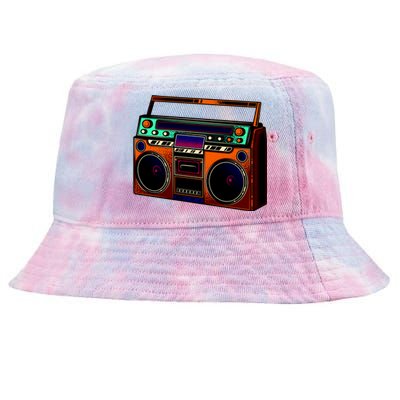 Neon Boombox Tie-Dyed Bucket Hat