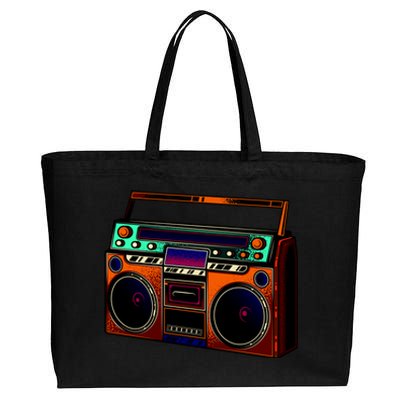 Neon Boombox Cotton Canvas Jumbo Tote