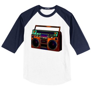 Neon Boombox Baseball Sleeve Shirt