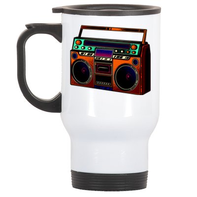 Neon Boombox Stainless Steel Travel Mug