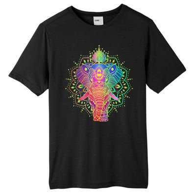 Neon Color Yoga Elephant Tall Fusion ChromaSoft Performance T-Shirt