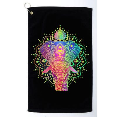 Neon Color Yoga Elephant Golf Towel