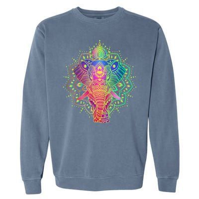 Neon Color Yoga Elephant Garment-Dyed Sweatshirt