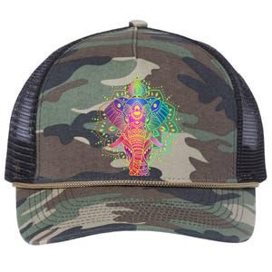 Neon Color Yoga Elephant Retro Rope Trucker Hat Cap