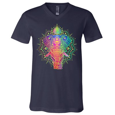 Neon Color Yoga Elephant V-Neck T-Shirt