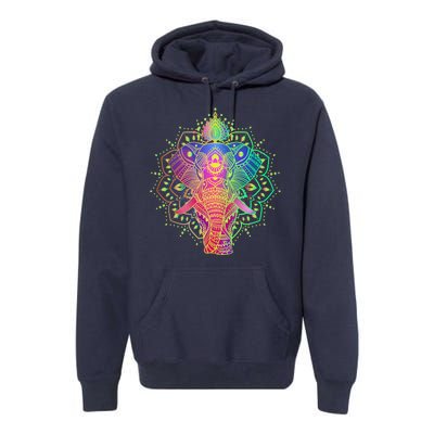 Neon Color Yoga Elephant Premium Hoodie