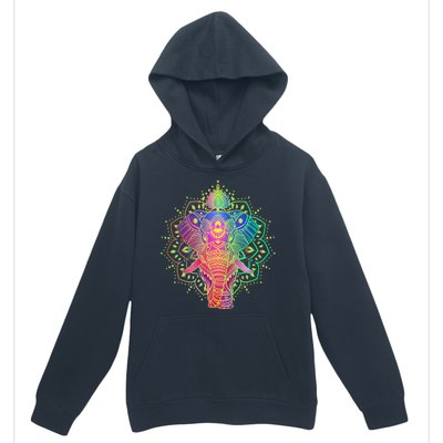 Neon Color Yoga Elephant Urban Pullover Hoodie