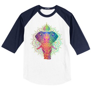 Neon Color Yoga Elephant Baseball Sleeve Shirt