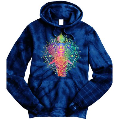 Neon Color Yoga Elephant Tie Dye Hoodie