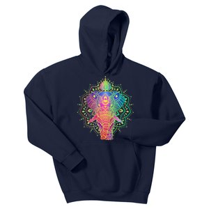 Neon Color Yoga Elephant Kids Hoodie