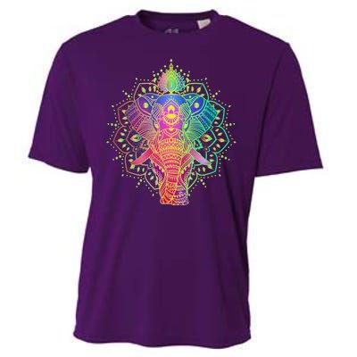 Neon Color Yoga Elephant Cooling Performance Crew T-Shirt