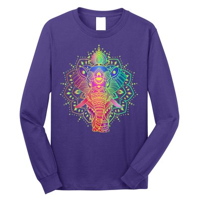 Neon Color Yoga Elephant Long Sleeve Shirt