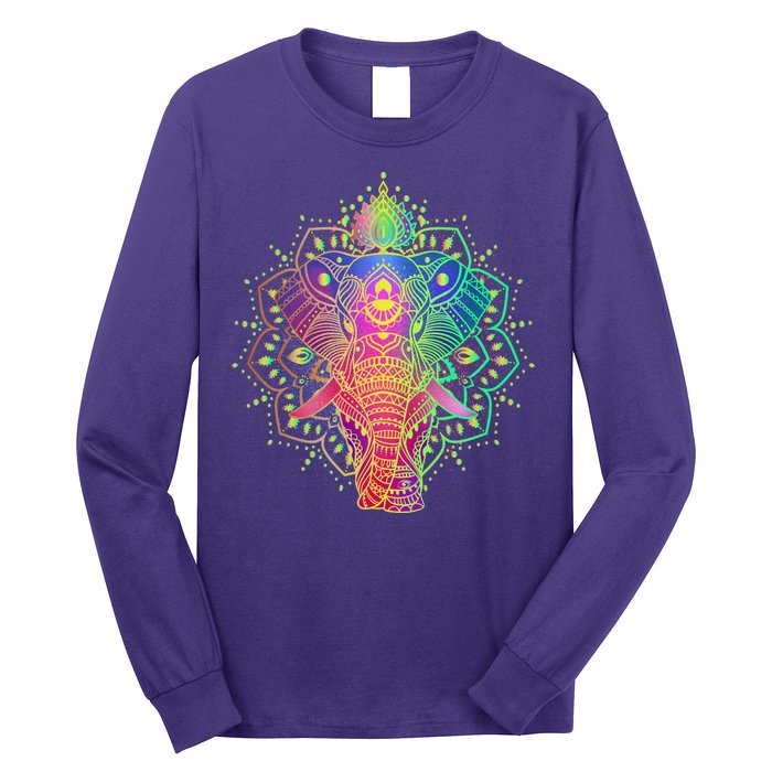 Neon Color Yoga Elephant Long Sleeve Shirt