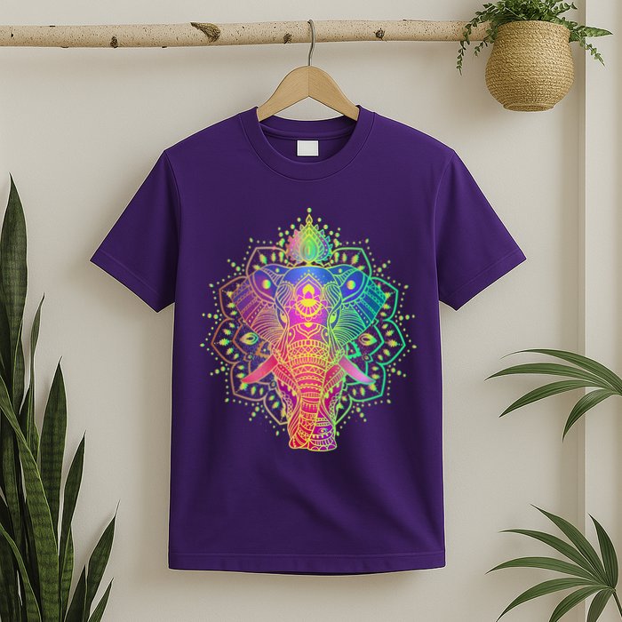 Neon Color Yoga Elephant T-Shirt