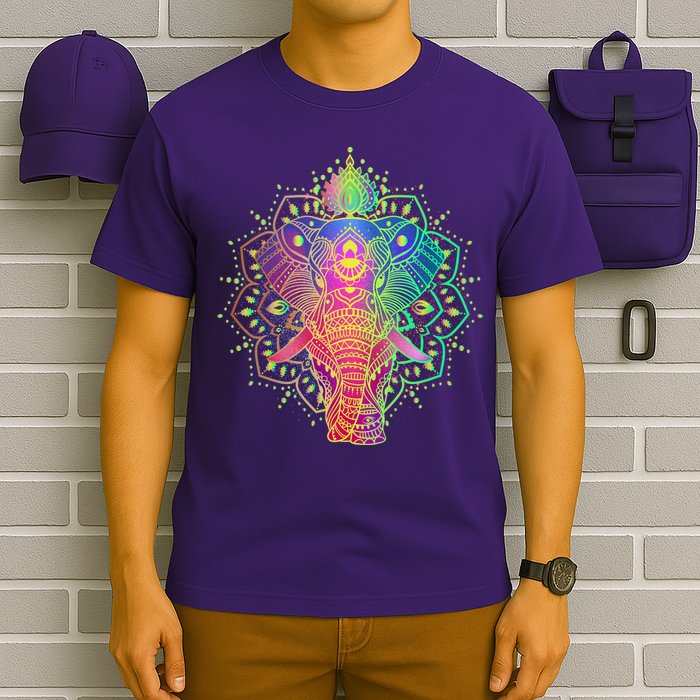 Neon Color Yoga Elephant T-Shirt