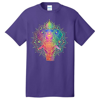 Neon Color Yoga Elephant Tall T-Shirt