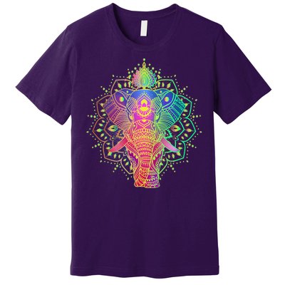 Neon Color Yoga Elephant Premium T-Shirt