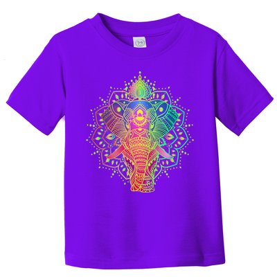 Neon Color Yoga Elephant Toddler T-Shirt