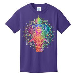 Neon Color Yoga Elephant Kids T-Shirt