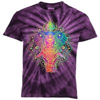 Neon Color Yoga Elephant Kids Tie-Dye T-Shirt